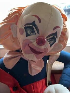 Classic Pink Clown Plush Toy with Red Nose - Kids Toys